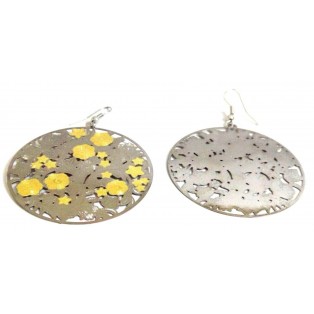 THE GARDEN VINE Earrings - Drop Long Dangling Hoop Hook - LIGHTWEIGHT- Dual Tone